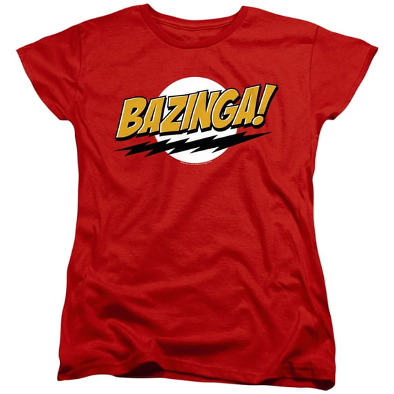 Big Bang Theory Bazinga Women's T Shirt (Small) Red
