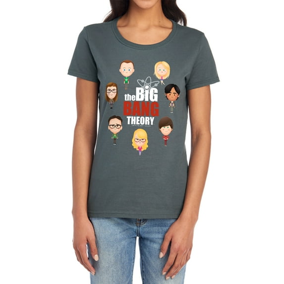 Big Bang Theory Expressions Women's T Shirt (X-Large) Charcoal