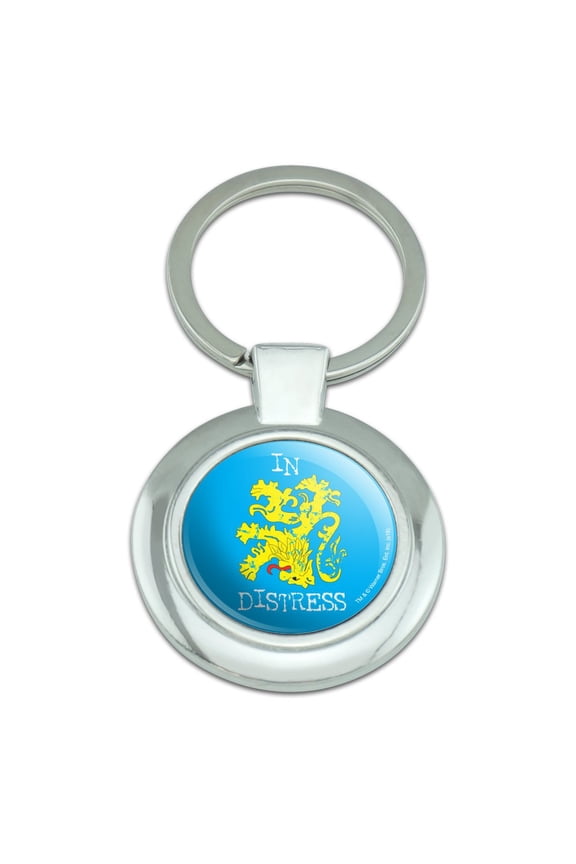 Big Bang Theory In Distress Keychain Classy Round Chrome Plated Metal