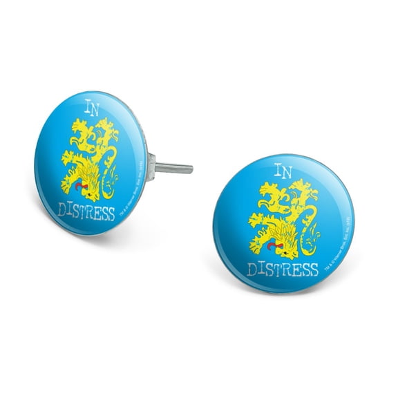 Big Bang Theory In Distress Novelty Silver Plated Stud Earrings
