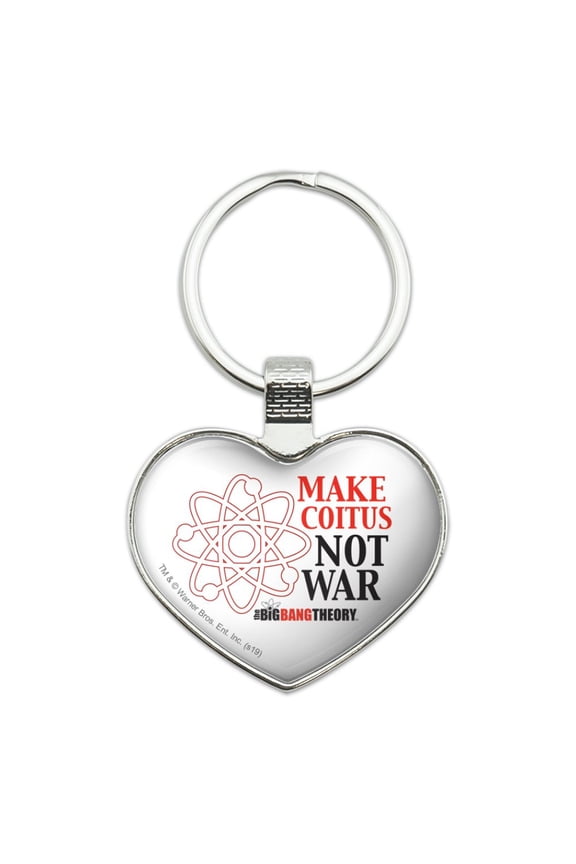 Big Bang Theory Make Coitus Not War Keychain Heart Love Metal Key Chain Ring