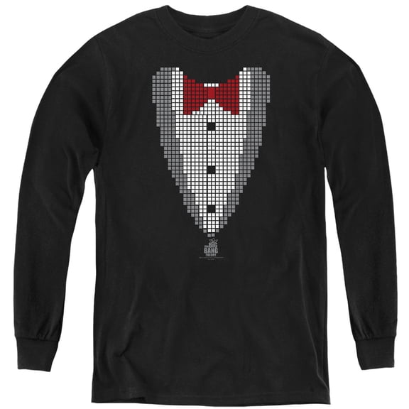 Big Bang Theory - Pixelated Tux - Youth Long Sleeve Shirt - Medium