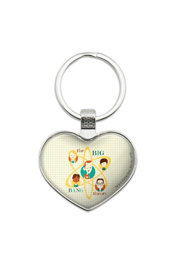 Big Bang Theory Retro Art Keychain Heart Love Metal Key Chain Ring