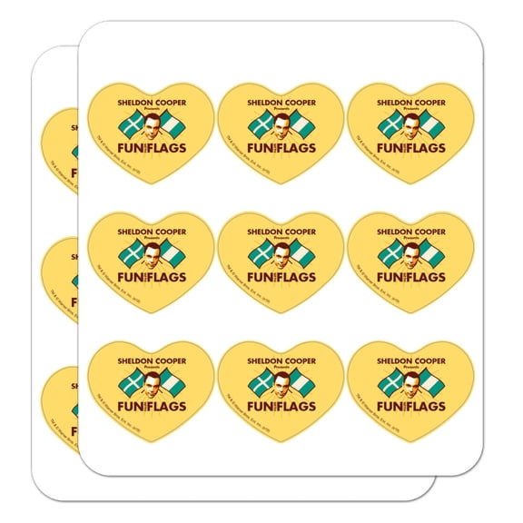 Big Bang Theory Sheldon Cooper Fun with Flags Heart Shaped Planner Calendar Scrapbook Craft Stickers
