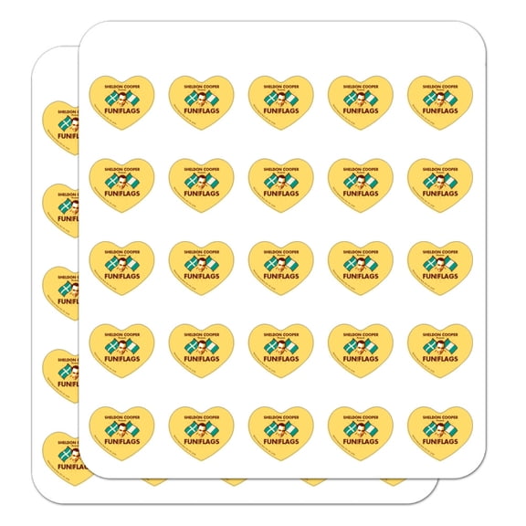 Big Bang Theory Sheldon Cooper Fun with Flags Heart Shaped Planner Calendar Scrapbook Craft Stickers