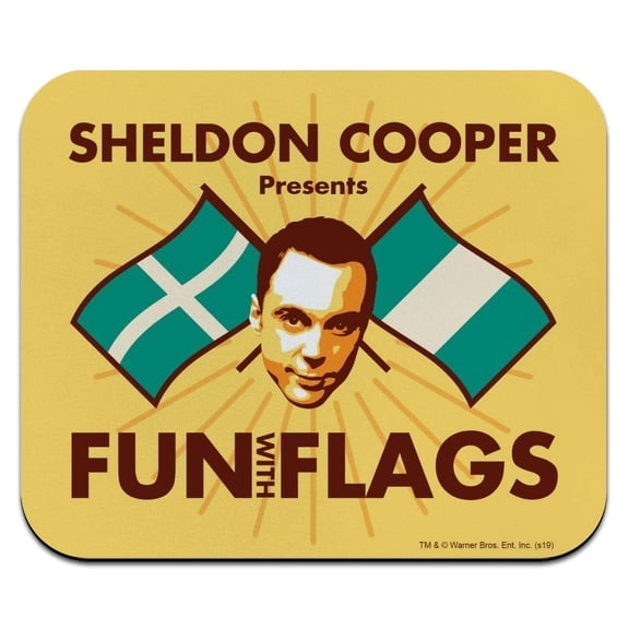 Big Bang Theory Sheldon Cooper Fun with Flags Low Profile Thin Mouse Pad Mousepad