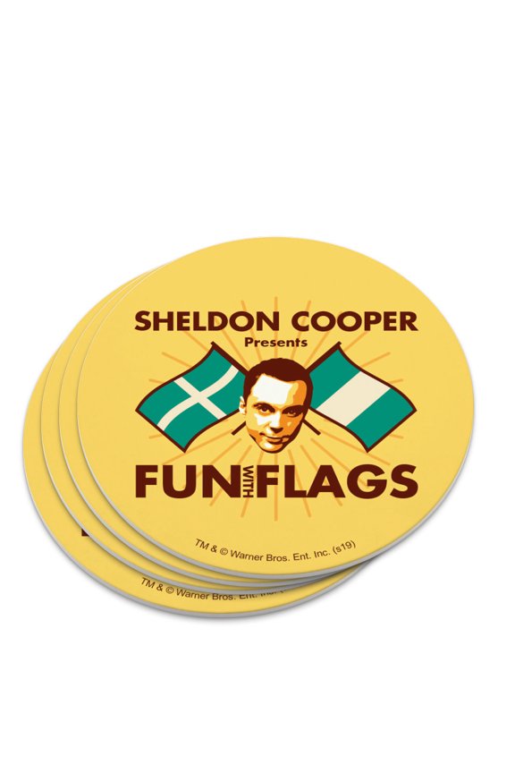 Big Bang Theory Sheldon Cooper Fun with Flags Novelty Coaster Set