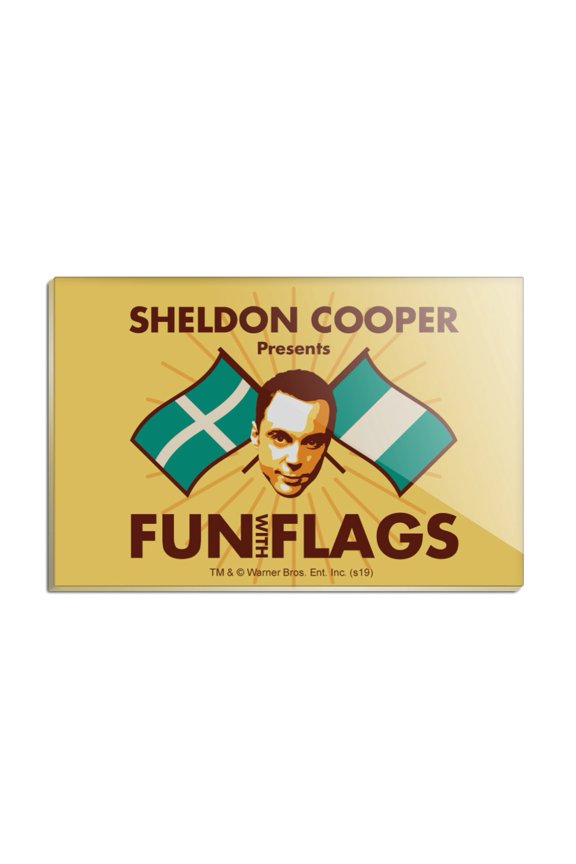 Big Bang Theory Sheldon Cooper Fun with Flags Rectangle Acrylic Fridge Refrigerator Magnet