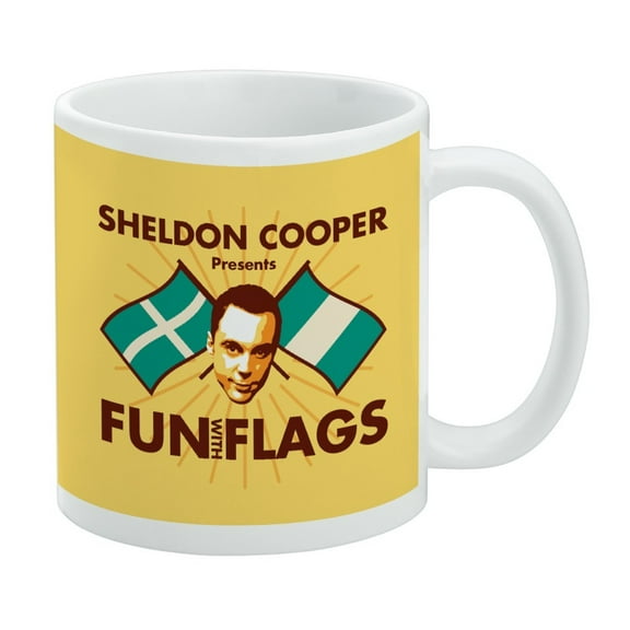 Big Bang Theory Sheldon Cooper Fun with Flags White Mug