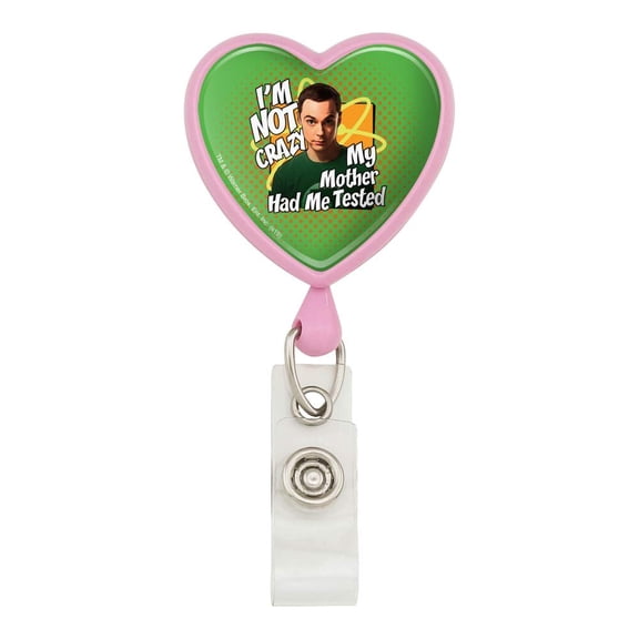 Big Bang Theory Sheldon Cooper I'm Not Crazy Heart Lanyard Retractable Reel Badge ID Card Holder