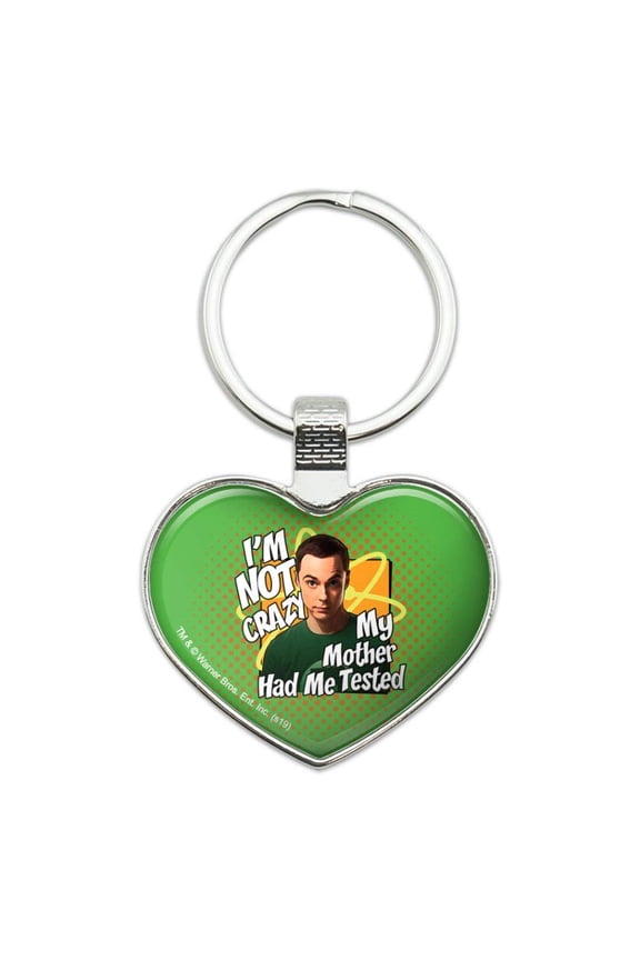 Big Bang Theory Sheldon Cooper I'm Not Crazy Keychain Heart Love Metal Key Chain Ring