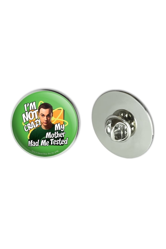 Big Bang Theory Sheldon Cooper I'm Not Crazy Metal 1.1" Tie Tack Hat Lapel Pin Pinback