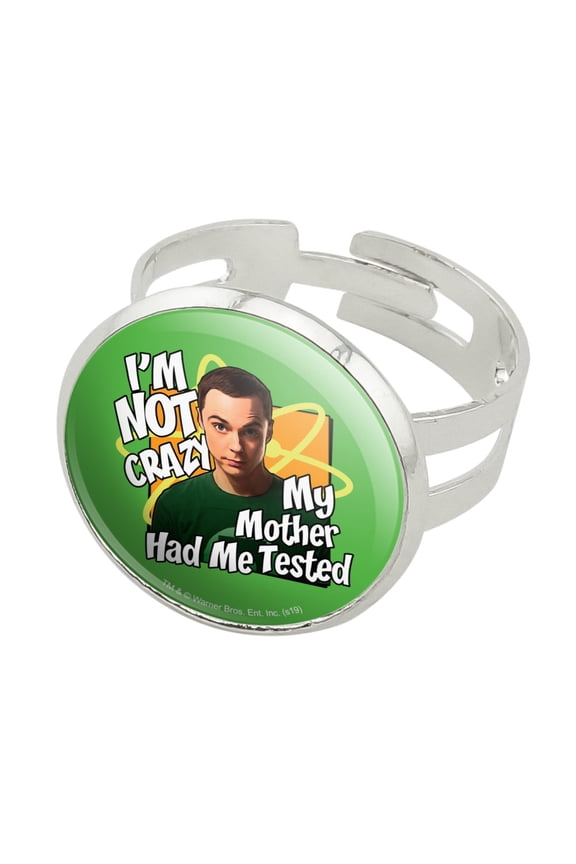 Big Bang Theory Sheldon Cooper I'm Not Crazy Silver Plated Adjustable Novelty Ring