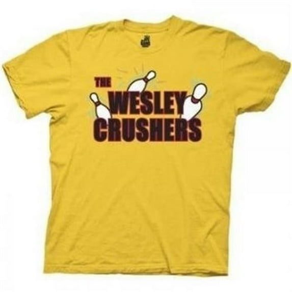 Big Bang Theory The Wesley Crushers Bowling Team Men's T-Shirt, Yellow, Small