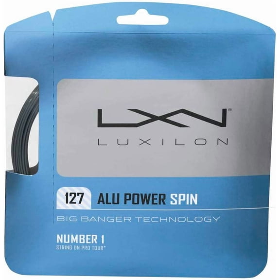 Big Banger ALU Power Spin 16 Gauge - 127 Polyester (Poly) Tennis Racquet String Set in Multi-Packs - Best for Spin, Playability, and Durability (2-4-6-8-Packs)