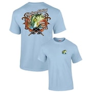 Big Bass Fishing T-shirt Fisherman Outdoors Fish Boating Sporting Sport -Lightblue-Large