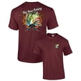 thumbnail image 1 of Big Bass Fishing T-shirt Fisherman Outdoors Fish Boating Sporting Sport -Maroon-Small, 1 of 6