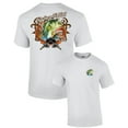 thumbnail image 1 of Big Bass Fishing T-shirt Fisherman Outdoors Fish Boating Sporting Sport -White-Large, 1 of 6