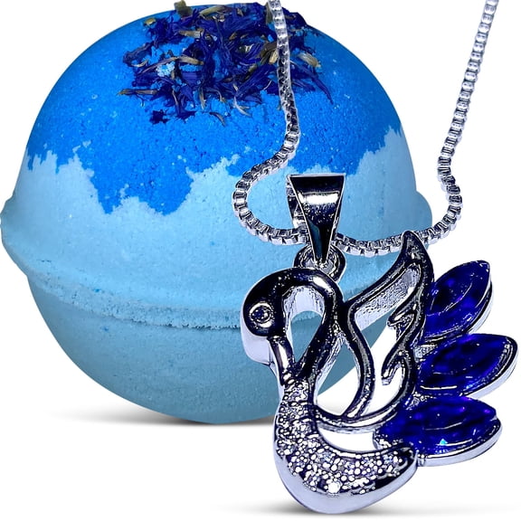 Big Bath Bomb with Jewelry Surprise SWAN Necklace Inside Handmade in USA Natural and Safe by Relaxcation