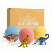 Big Bath Bombs for Kids with Surprise Inside Big Dino Toys 7 oz / each Handmade in USA Natural and Safe by Relaxcation
