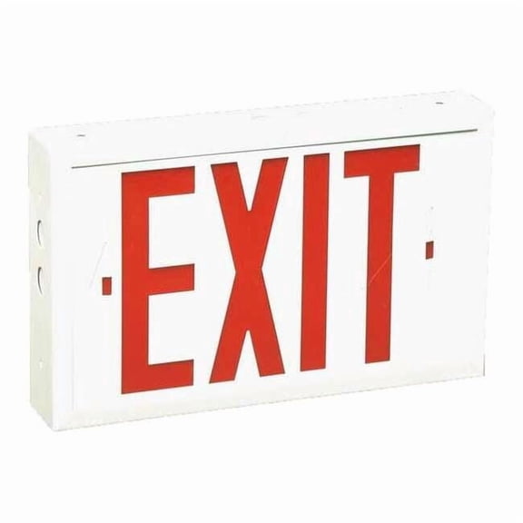 Exit Sign, White, 2 Face(s), LED, Universal Mount, Nickel Cadmium