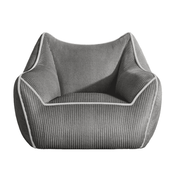 VNT Compressed Foam Bean Bag Chair, Oversized Bean Bag Chairs for Adults & Kids, Gray(Corduroy Fabric)