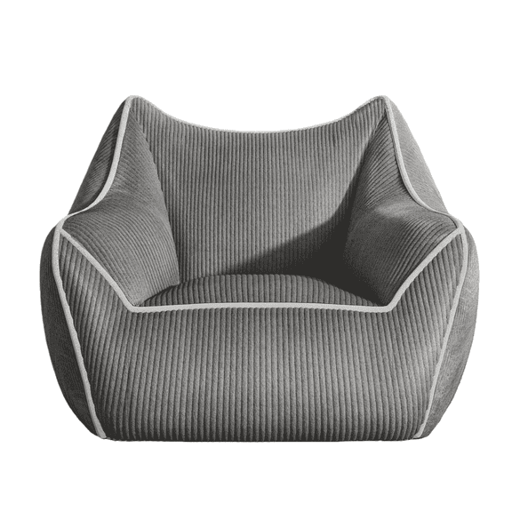 Palifte Compressed Foam Bean Bag Chair, Oversized Bean Bag Chairs for Adults & Kids, Gray(Corduroy Fabric)