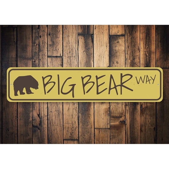 Big Bear Way Novelty Decor, Metal Wall Sign - 4x18 Inches