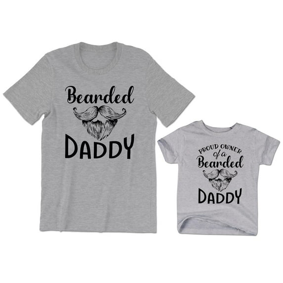 Big Beard Men's T-Shirt Matching Graphic Tee Little Beard Kids Toddler Shirt Youth