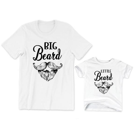 Big Beard Men's T-Shirt Matching Graphic Tee Little Beard Kids Toddler Shirt Youth