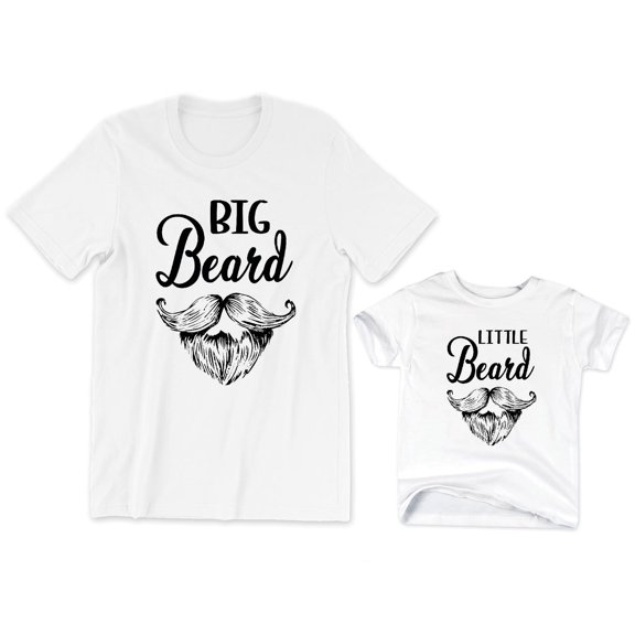 Big Beard Men's T-Shirt Matching Graphic Tee Little Beard Kids Toddler Shirt Youth