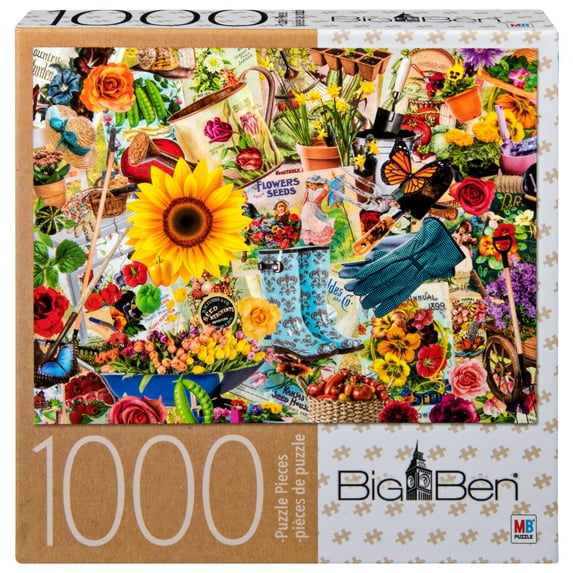 Big Ben 1000-Piece Adult Jigsaw Puzzle - Garden Collage