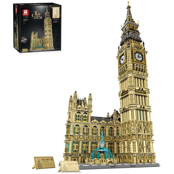 Big Ben Architecture Building Set for Adults, 1.39M Large Landmark Tower with Realistic Clock, 13825 Pcs Large Building Block Kit for Men, London Clock Model, Compatible Brick Architecture Toy