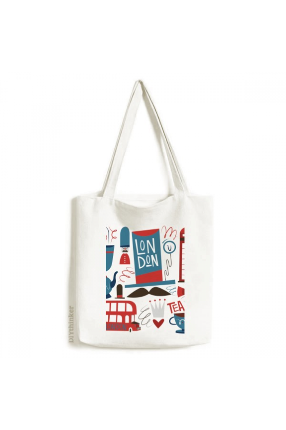Big Ben British Bus England Flag Tote Canvas Bag Shopping Satchel Casual Handbag