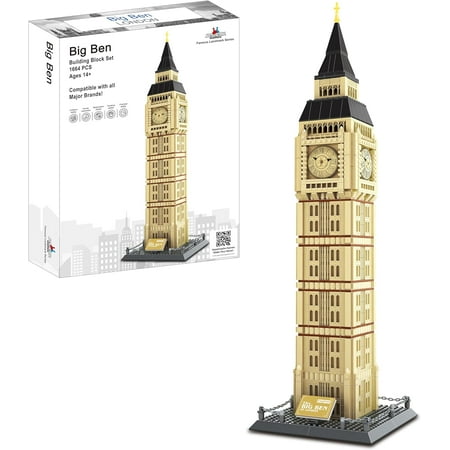 Big Ben Building Block Set (1,664 Pieces) London's Big Ben Clock Tower, Famous Landmark Series