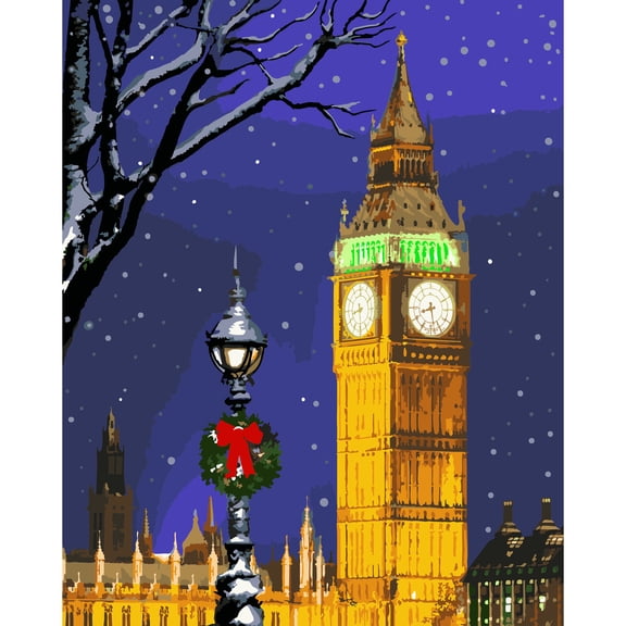 Big Ben Christmas Paint by Number Kit by Artist's Loft - Christmas Craft Kits