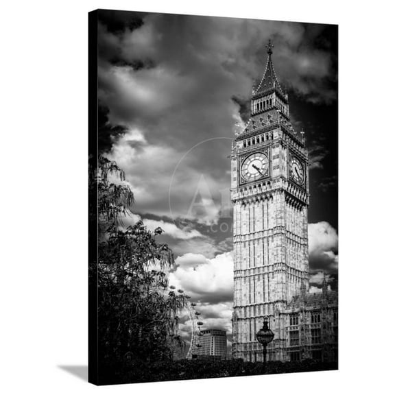 Big Ben  City of London  UK  England  United Kingdom  Europe  Black and White Photography, Stretched Canvas Wall Art by Philippe Hugonnard Sold by Art.Com