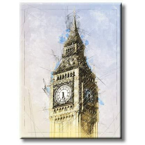 Big Ben Clock, Picture on Stretched Canvas, Wall Art Décor, Rredy to Hang