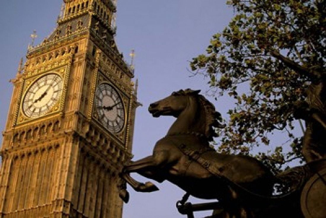 Big Ben Clock Tower London England Canvas Art - Walter Bibikow DanitaDelimont (36 x 24)