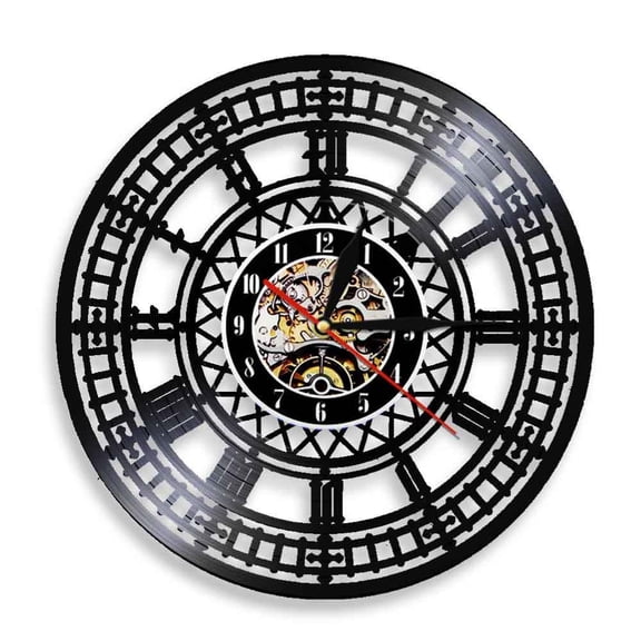 Big Ben Clock Tower Travel Landmark Wall Art Clock London Big Ben Vinyl Record Wall Clock England Travel Souvenir Clock Gift Without LED