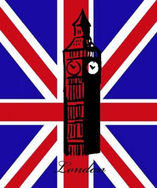 Big Ben Flag Canvas Art - Anna Quach (20 x 24)