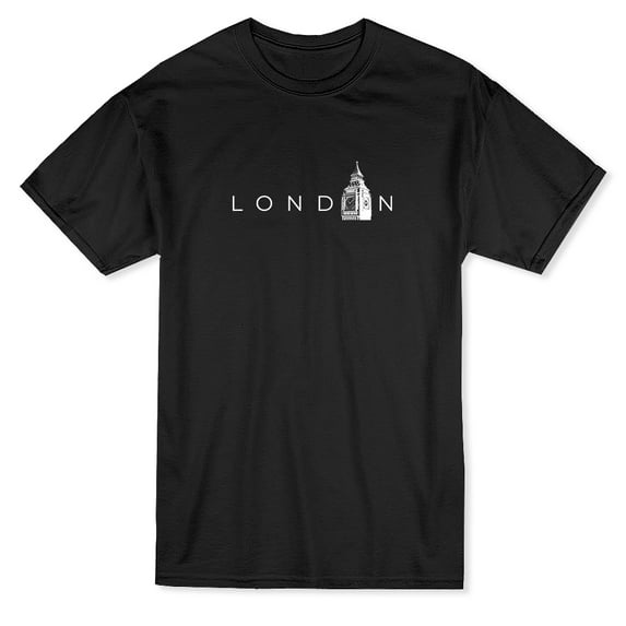 Big Ben Graphic London Quote Design Men Black T-Shirt, Male XX-Large