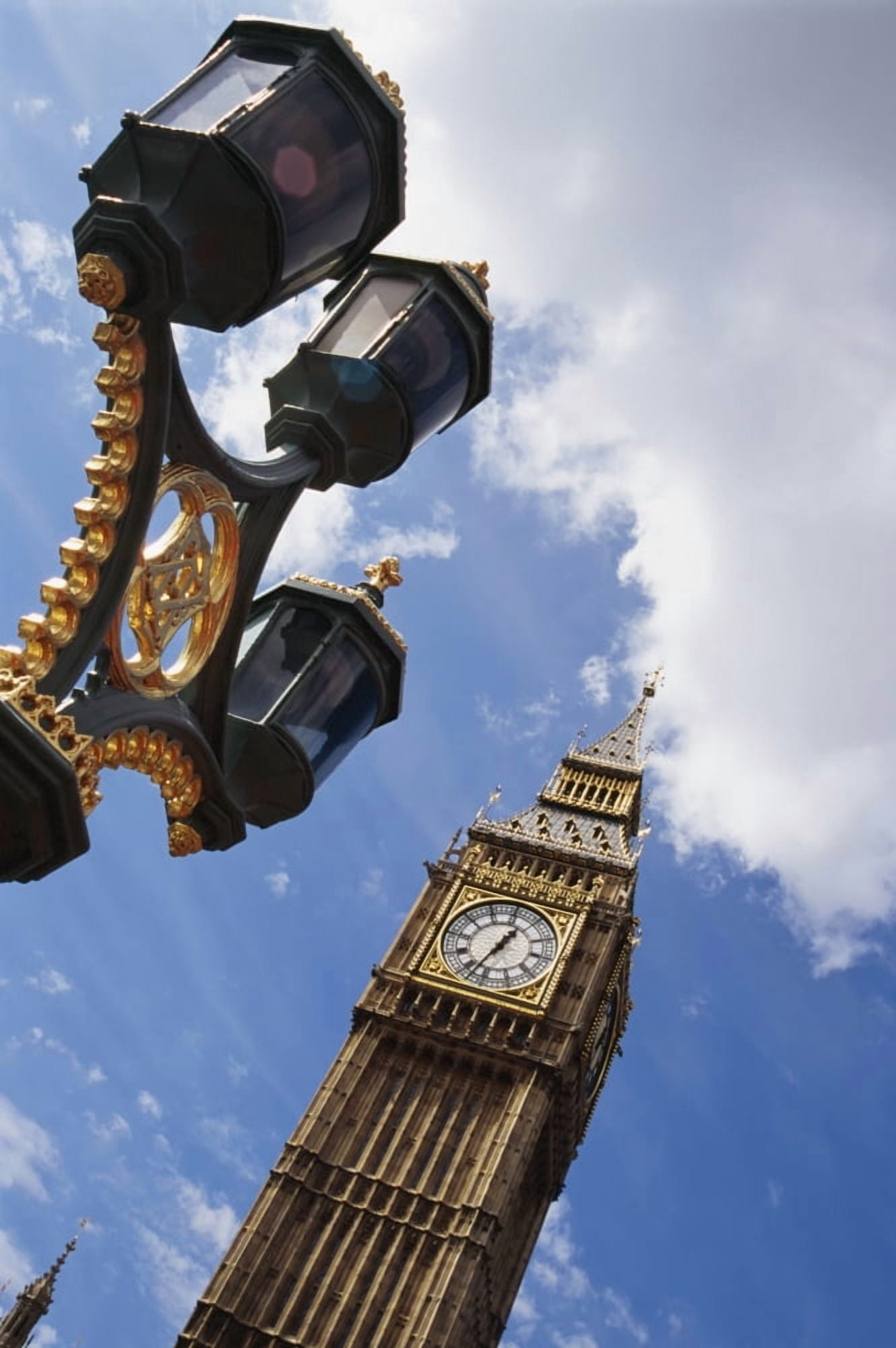 Big Ben & Lamp Post Close Up Canvas Art - Mary Winch Design Pics (12 x 19)