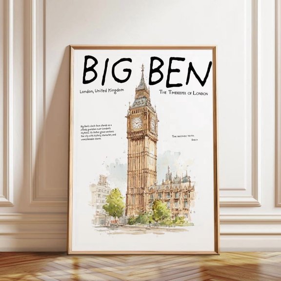 Big Ben London Clock Tower Wall Art Print