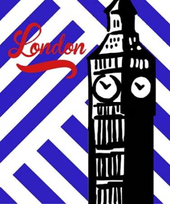 Big Ben Silhouette Canvas Art - Anna Quach (20 x 24)