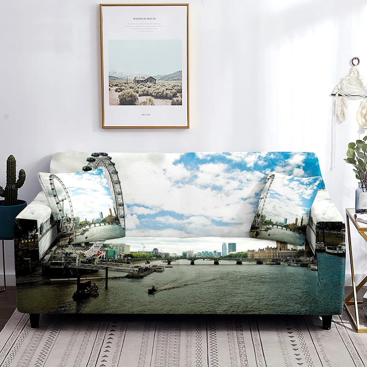 Big Ben Sofa Cover London Vintage Architecture Famous Sights Non Slip