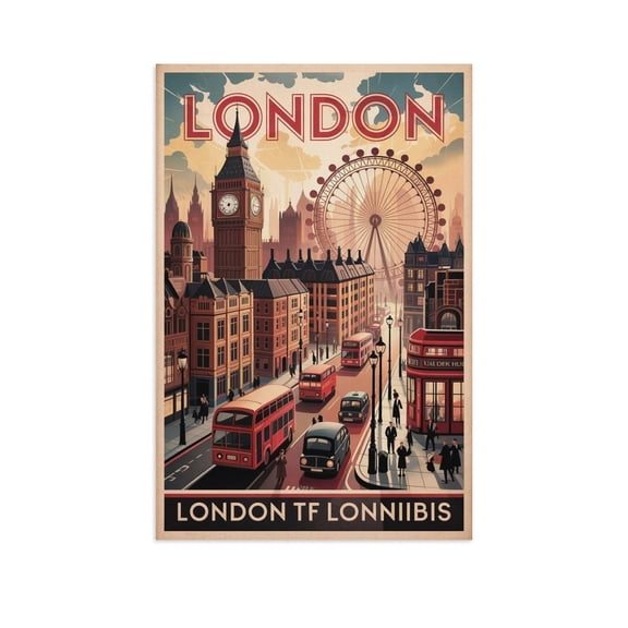Big Ben Vintage Poster Classic London Travel Cityscape Wall Art for Decor Print Poster