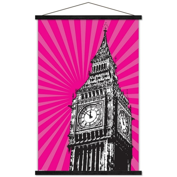 Big Ben Wall Poster with Wooden Magnetic Frame, 22.375" x 34"