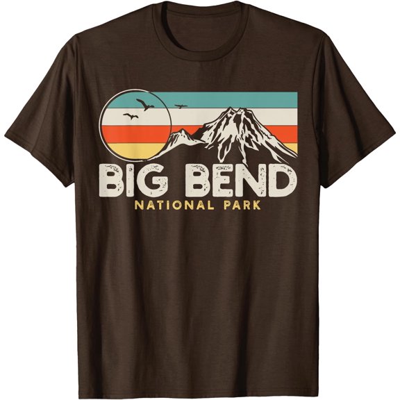 Big Bend National Park Retro Unisex T-Shirt for Men Women Kids Toddler,Dark Chocolate Color,Size M