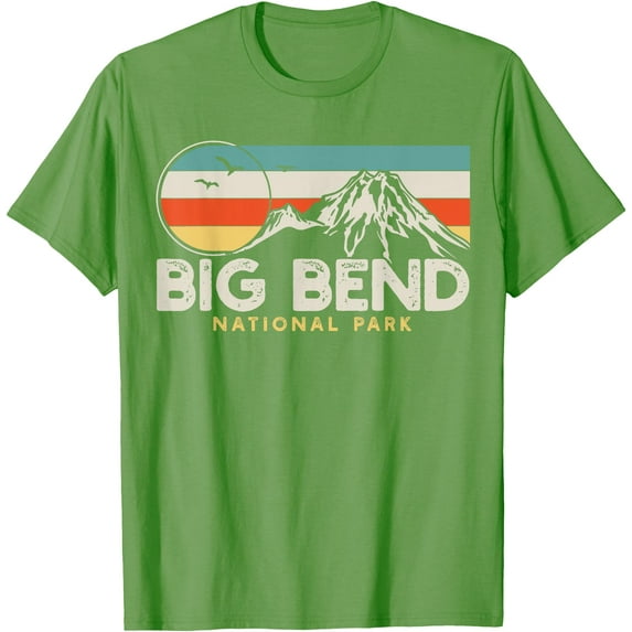 Big Bend National Park Retro Unisex T-Shirt for Men Women Kids Toddler,Lime Color,Size XL